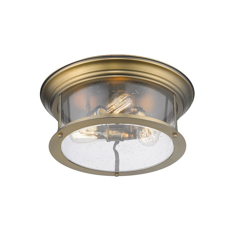 Z-Lite Sonna 3 Light Flush Mount, Clear Seedy Glass