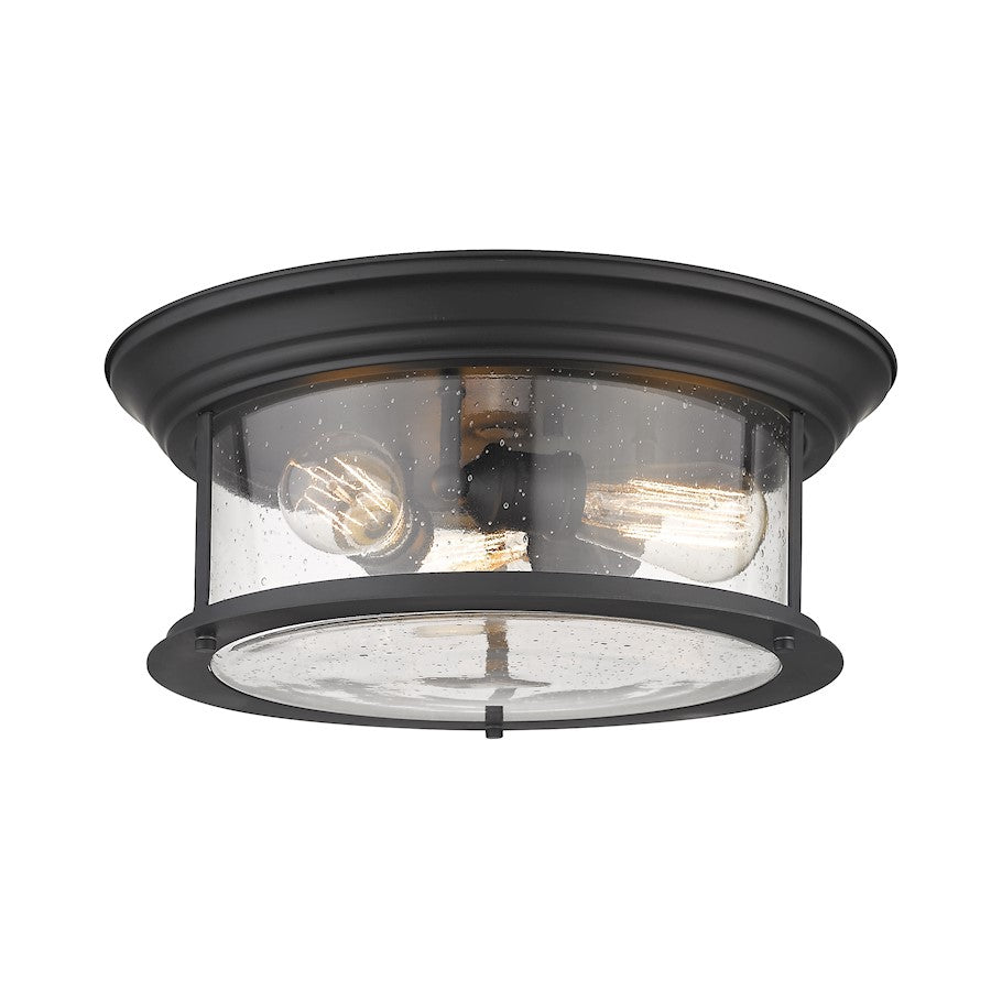 Z-Lite Sonna 3 Light Flush Mount, Clear Seedy Glass