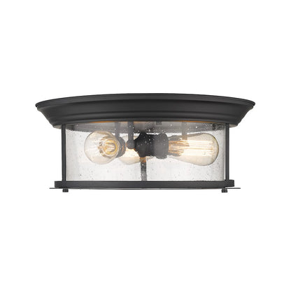 Z-Lite Sonna 3 Light Flush Mount, Clear Seedy Glass