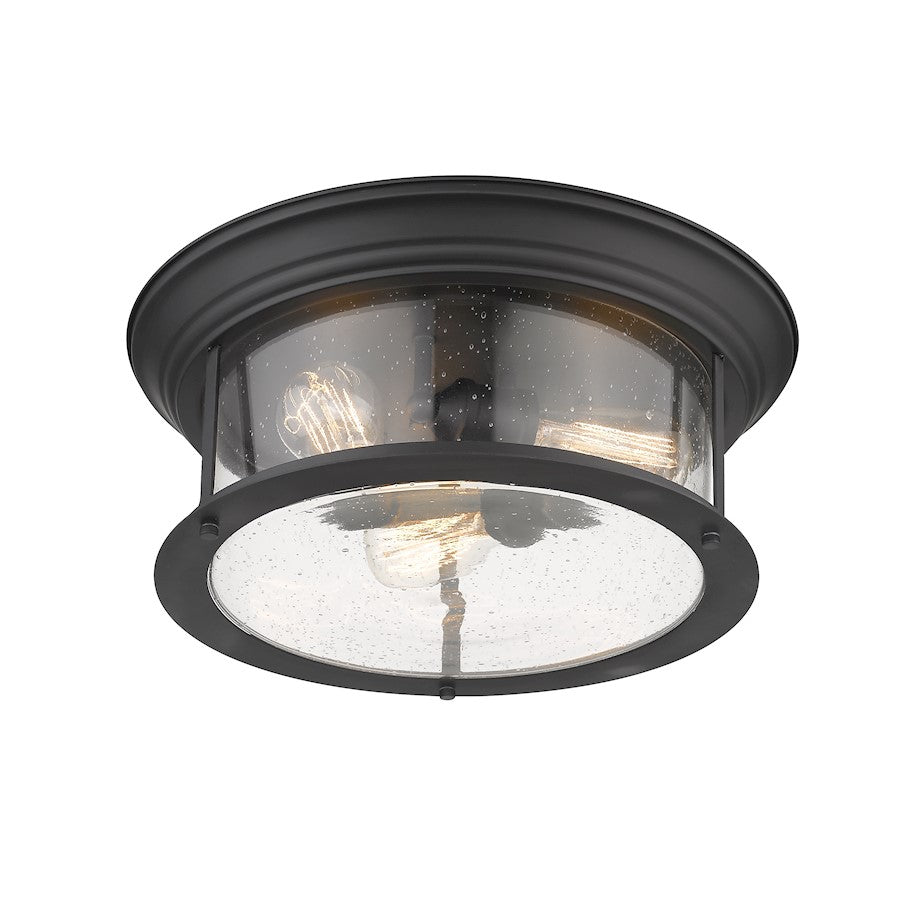 Z-Lite Sonna 3 Light Flush Mount, Clear Seedy Glass