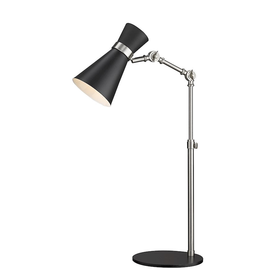 Z-Lite Soriano 1 Light 25" Table Lamp, Black/Brushed Nickel, Black - 728TL-MB-BN