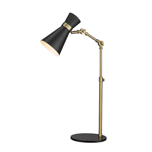 Z-Lite Soriano 1 Light 25" Table Lamp, Black/Brass, Black - 728TL-MB-HBR