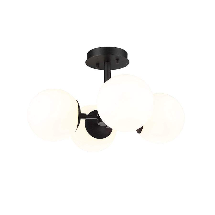 Z-Lite Midnetic 4 Light Semi Flush Mount, Matte Black - 730SF4-MB