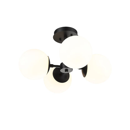 Z-Lite Midnetic 4 Light Semi Flush Mount, Matte Black