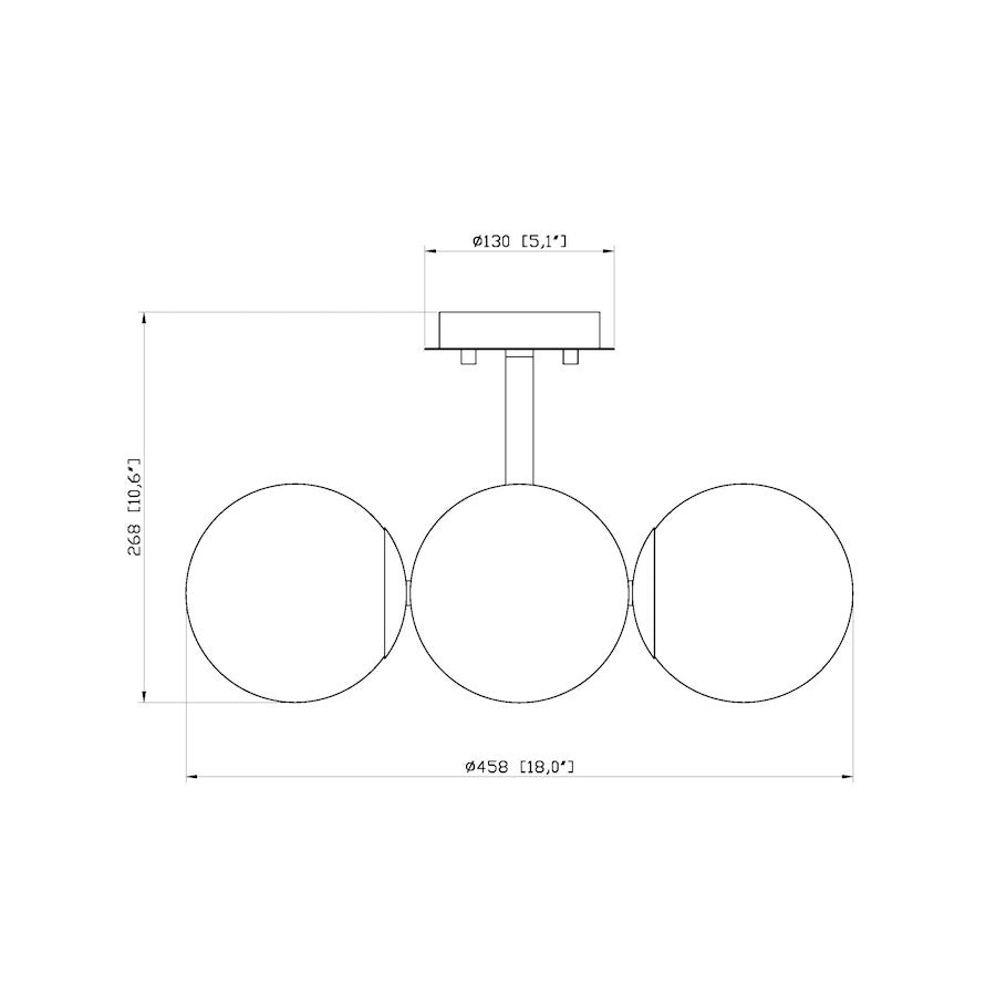 Z-Lite Midnetic 4 Light Semi Flush Mount, Matte Black