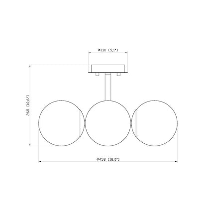 Z-Lite Midnetic 4 Light Semi Flush Mount, Matte Black