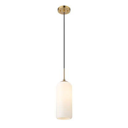 Z-Lite Monty 1 Light 17" Pendant, Heritage Brass/Matte Opal - 732P17-HBR