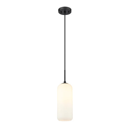 Z-Lite Monty 1 Light 17" Pendant in Matte Black/Opal - 732P17-MB