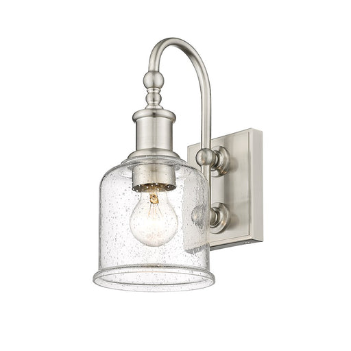 Z-Lite Bryant 1 Light Wall Sconce in Brushed Nickel/Clear Seedy - 734-1S-BN