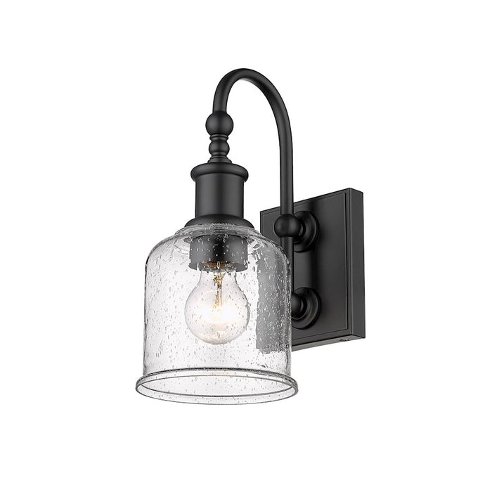 Z-Lite Bryant 1 Light Wall Sconce in Matte Black/Clear Seedy - 734-1S-MB