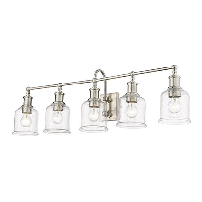 Z-Lite Bryant 5 Light Vanity in Brushed Nickel/Clear Seedy - 734-5V-BN