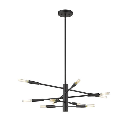 Z-Lite Ascension 10 Light Chandelier in Matte Black - 737-10MB