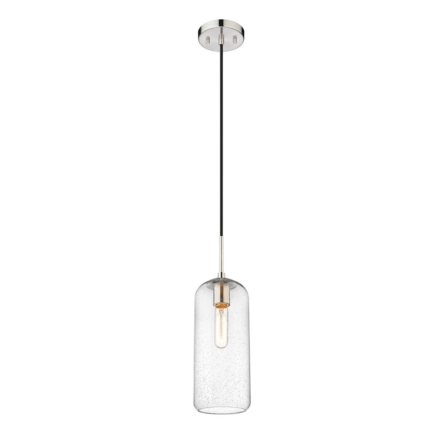 Z-Lite Monty 1 Light 17" Pendant, Brushed Nickel/Matte Opal - 738P17-BN