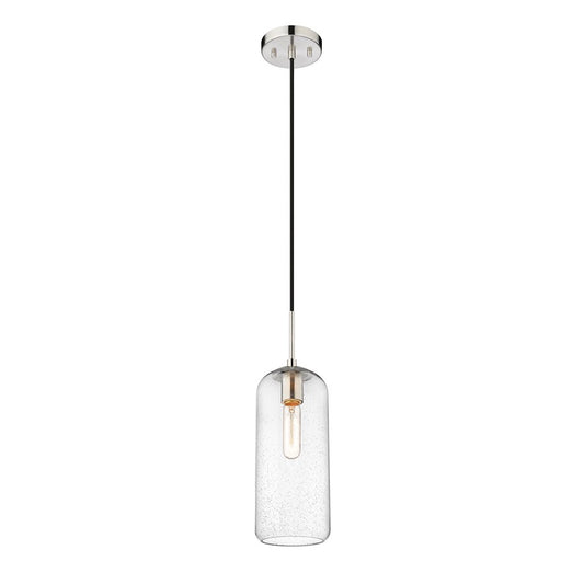 Z-Lite Monty 1 Light 17" Pendant, Brushed Nickel/Matte Opal - 738P17-BN