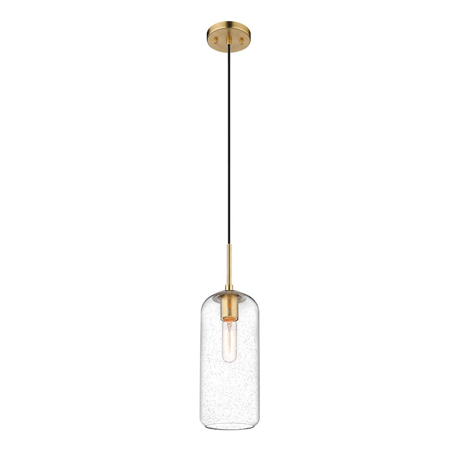 Z-Lite Monty 1 Light 17" Pendant, Heritage Brass/Clear - 738P17-HBR