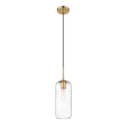 Z-Lite Monty 1 Light 17" Pendant, Heritage Brass/Clear - 738P17-HBR