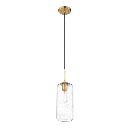 Z-Lite Monty 1 Light 17" Pendant, Heritage Brass/Clear - 738P17-HBR