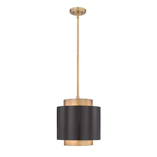 Z-Lite Harlech 1 Light Pendant, Bronze/Rubbed Brass - 739P12-BRZ-RB