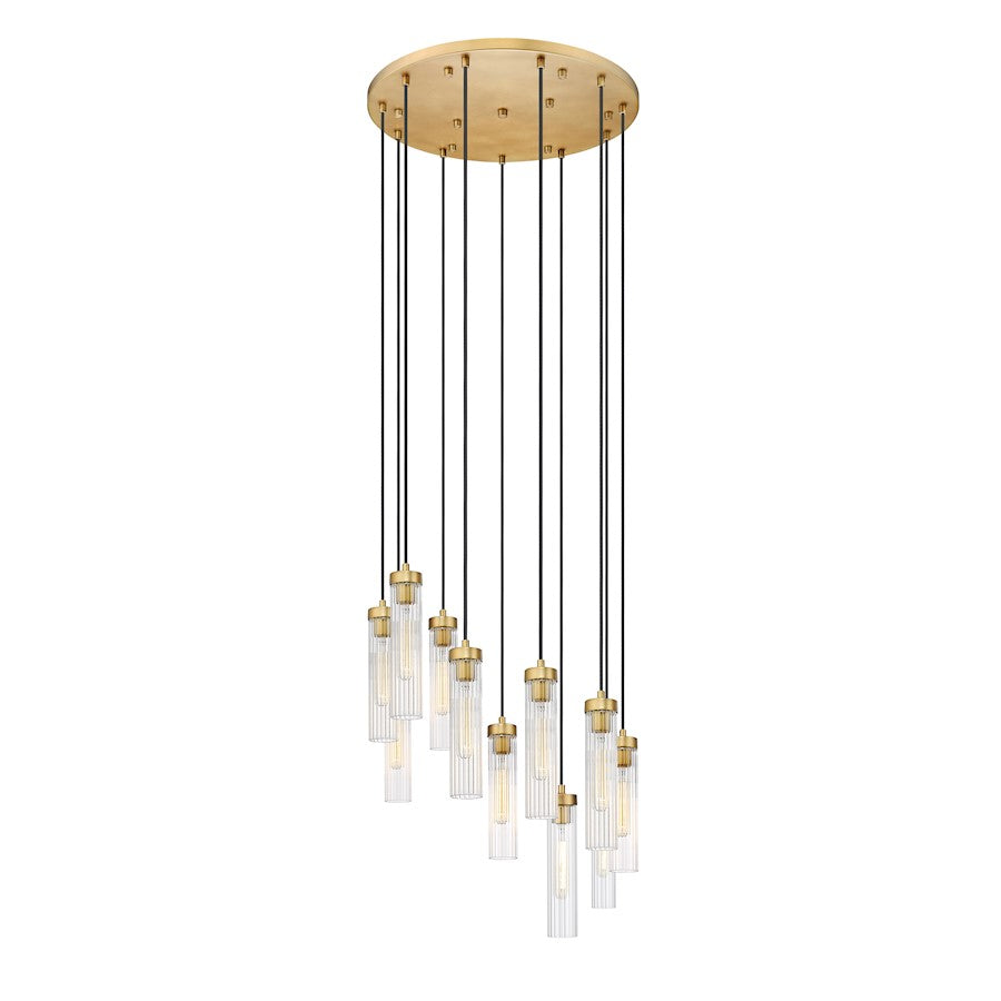 Z-Lite Beau 11 Light Chandelier, Rubbed Brass/Clear - 740P-11R-RB