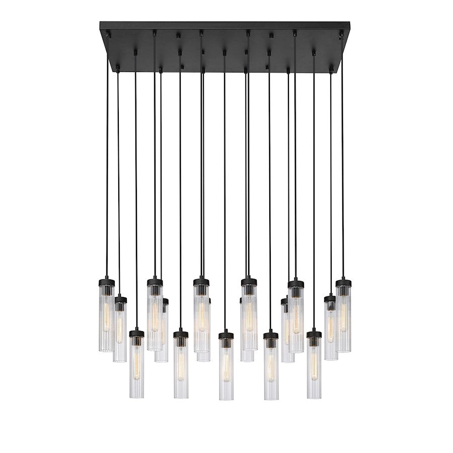 Z-Lite Beau 17 Light Chandelier, Matte Black/Clear - 740P-17L-MB