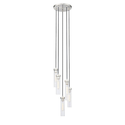 Z-Lite Beau 5 Light 12" Chandelier, Brushed Nickel/Clear - 740P-5R-BN