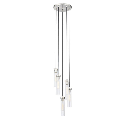 Z-Lite Beau 5 Light 12" Chandelier, Brushed Nickel/Clear - 740P-5R-BN