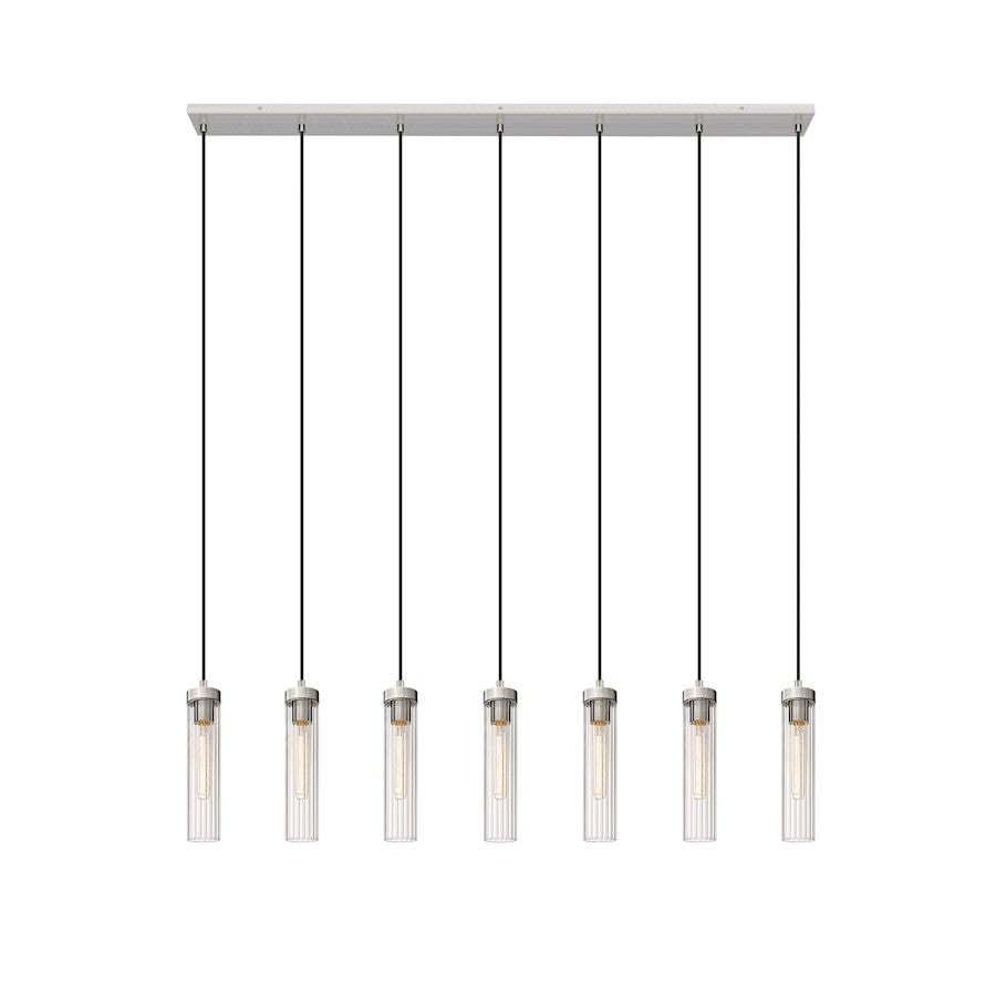 Z-Lite Beau 7 Light 5" Chandelier, Brushed Nickel/Clear - 740P-7L-BN