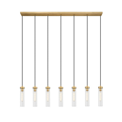 Z-Lite Beau 7 Light 5" Chandelier, Rubbed Brass/Clear - 740P-7L-RB