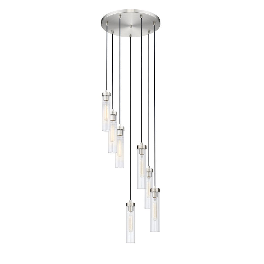 Z-Lite Beau 7 Light 18" Chandelier, Brushed Nickel/Clear - 740P-7R-BN