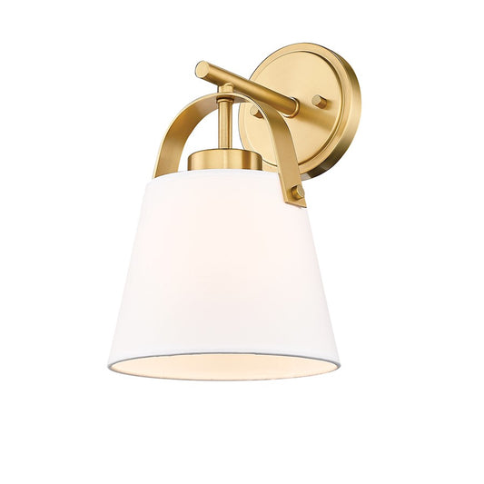 Z-Lite Z-Studio Linen Pendant 1 Light Wall Sconce, Brass/Ivory - 743-1S-HBR