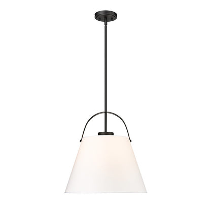 Z-Lite Z-Studio Linen Pendant 1 Light 18" Pendant, Matte Black/Ivory - 743P18-MB