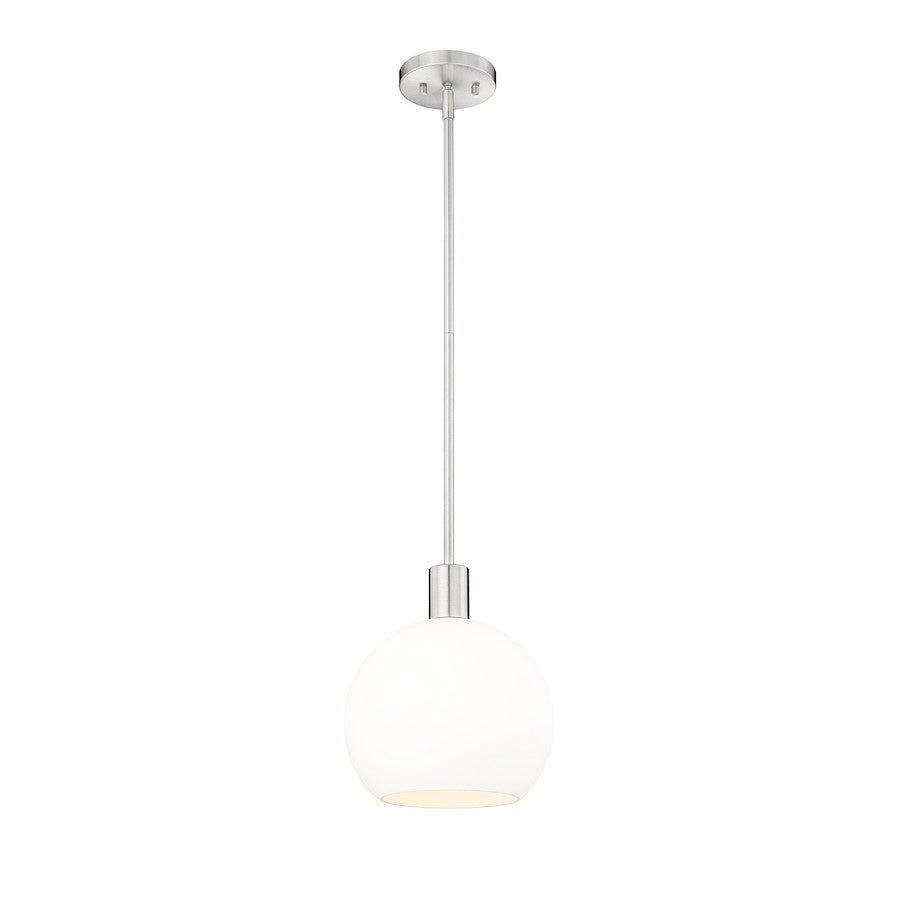 Z-Lite Margo 1 Light 11" Pendant, Brushed Nickel/White - 7500P10-BN