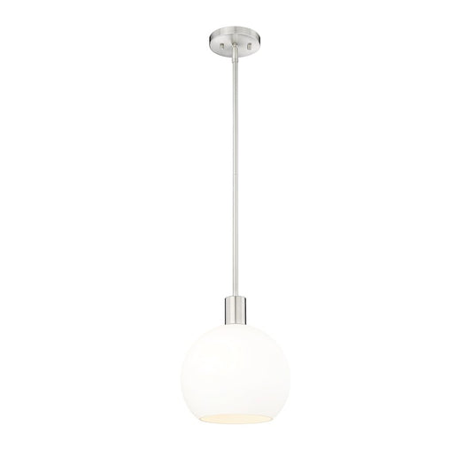 Z-Lite Margo 1 Light 11" Pendant, Brushed Nickel/White - 7500P10-BN