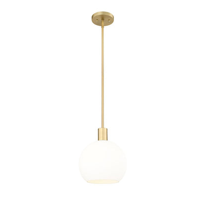 Z-Lite Margo 1 Light 11" Pendant, Olde Brass/White - 7500P10-OBR