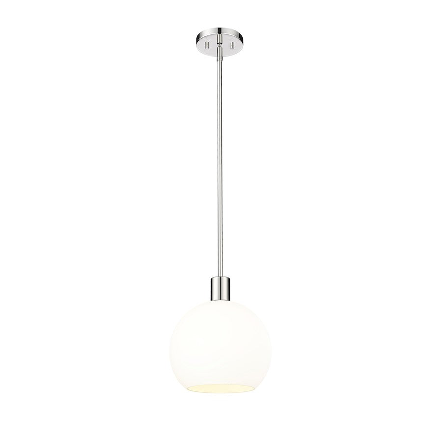 Z-Lite Margo 1 Light 11" Pendant, Polished Nickel/White - 7500P10-PN