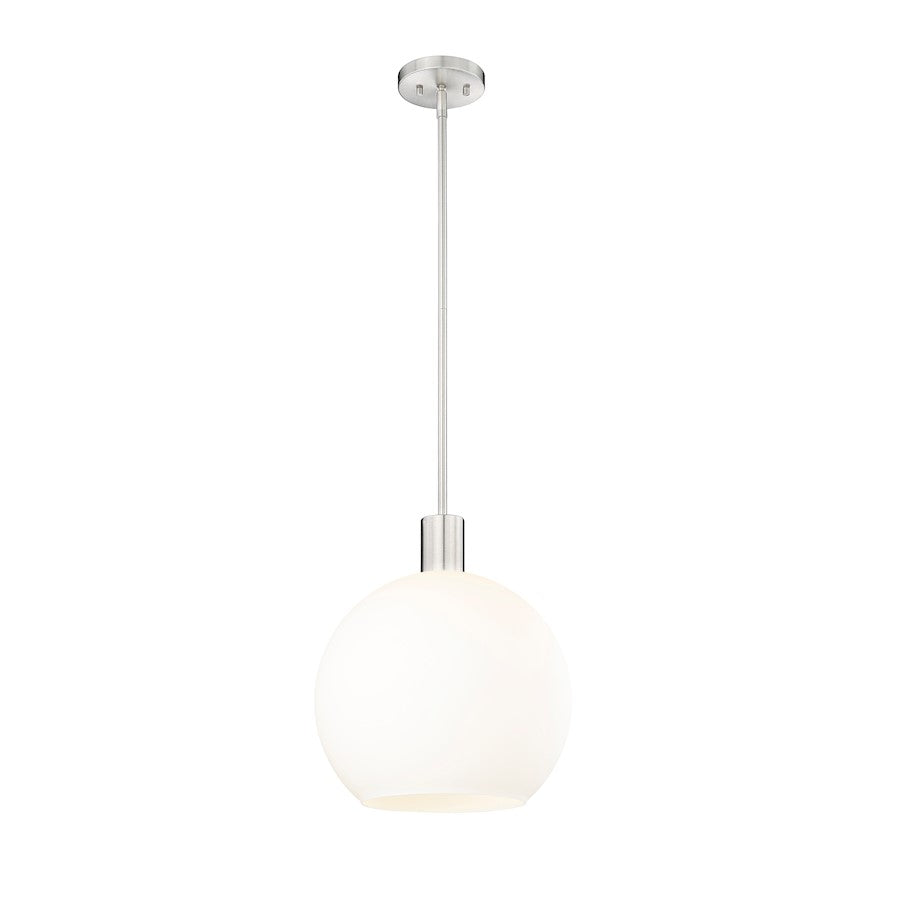 Z-Lite Margo 1 Light 15" Pendant, Brushed Nickel/White - 7500P14-BN