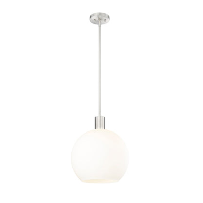 Z-Lite Margo 1 Light 15" Pendant, Brushed Nickel/White - 7500P14-BN