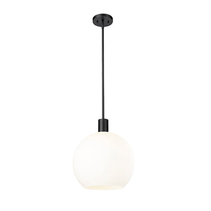 Z-Lite Margo 1 Light 15" Pendant, Matte Black/White - 7500P14-MB