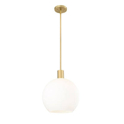 Z-Lite Margo 1 Light 15" Pendant, Olde Brass/White - 7500P14-OBR