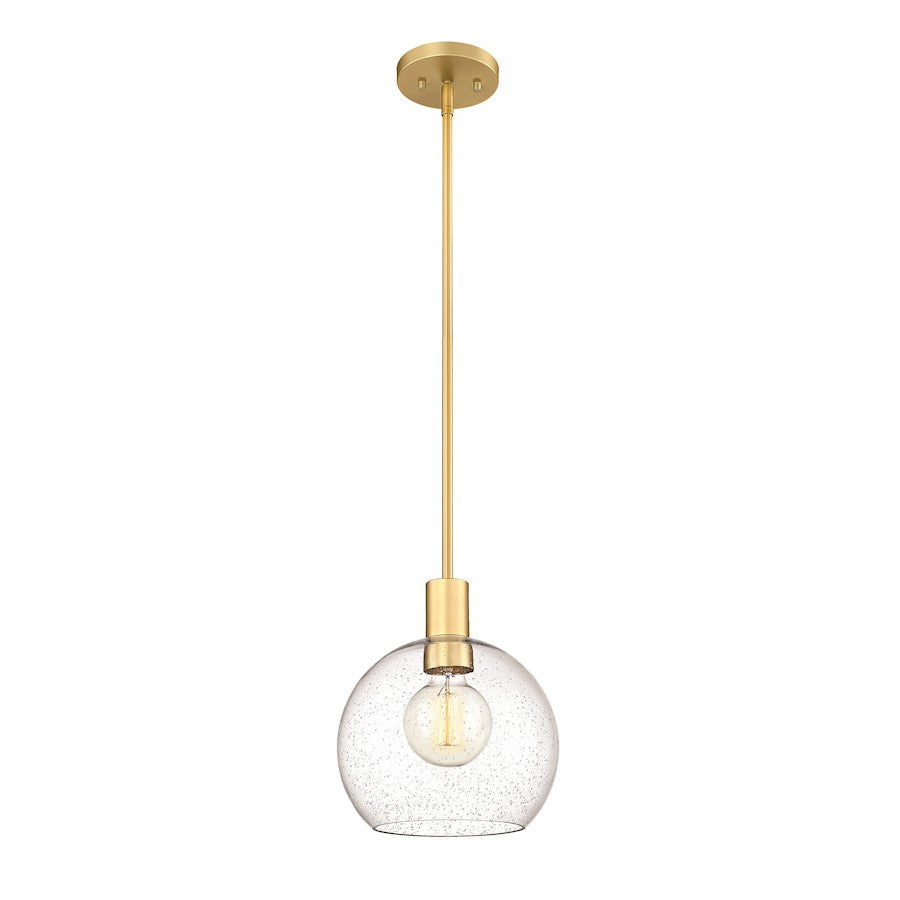 Z-Lite Margo 1 Light 11" Pendant, Olde Brass/Clear Seedy - 7501P10-OBR