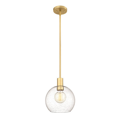 Z-Lite Margo 1 Light 11" Pendant, Olde Brass/Clear Seedy - 7501P10-OBR