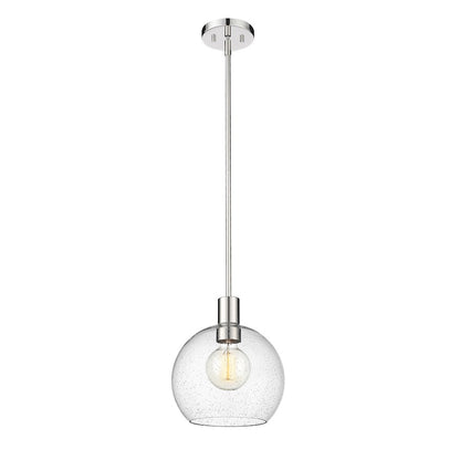 Z-Lite Margo 1 Light 11" Pendant, Polished Nickel/Clear Seedy - 7501P10-PN