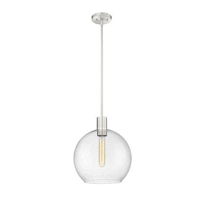 Z-Lite Margo 1 Light 15" Pendant, Brushed Nickel/Clear Seedy - 7501P14-BN