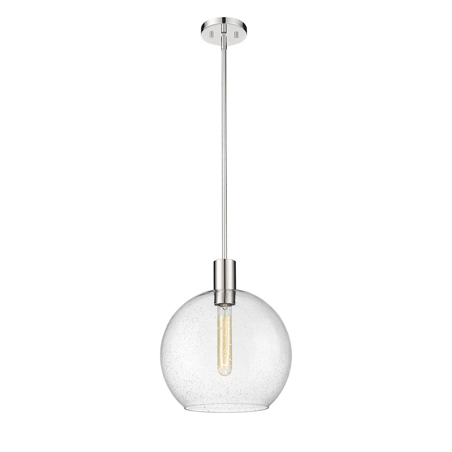 Z-Lite Margo 1 Light 15" Pendant, Polished Nickel/Clear Seedy - 7501P14-PN