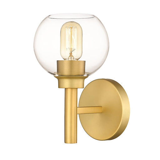 Z-Lite Sutton 1 Light Wall Sconce, Brushed Gold/Clear - 7502-1S-BG