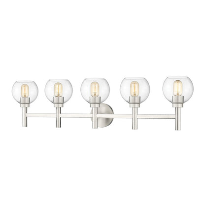 Z-Lite Sutton 5 Light Vanity, Brushed Nickel/Clear - 7502-5V-BN