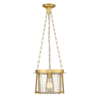 Z-Lite Cape Harbor Pendant 1 Light Pendant, Brass/Water Hammered - 7503P13-RB