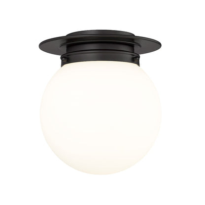 Z-Lite Calhoun 1 Light 9" Flush Mount, Matte Black/Opal - 7505F9-MB