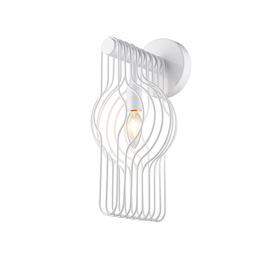 Z-Lite Contour 1 Light 15" Wall Sconce, White, Gloss White - 801-1S-WH