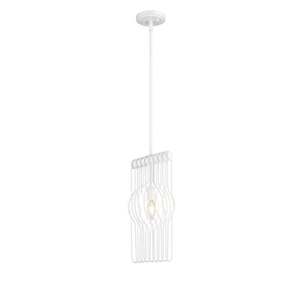 Z-Lite Contour 1 Light 16.75" Mini Pendant, White, Gloss White - 801MP-WH